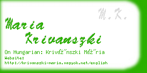 maria krivanszki business card